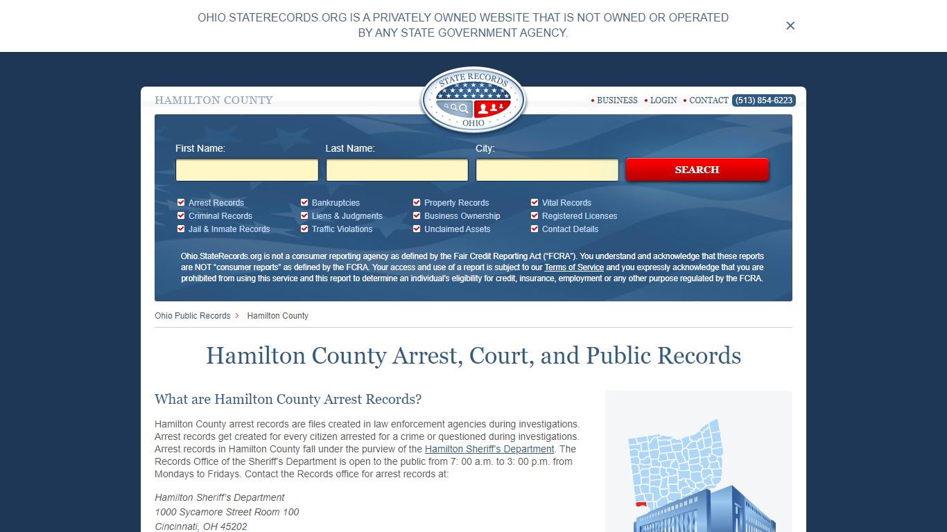 Hamilton County Arrest, Court, and Public Records